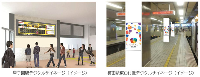 阪神電鉄が甲子園駅、梅田駅にデジタルサイネージを設置