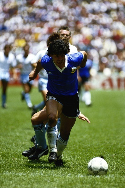 1986年ワールドカップメキシコ大会でのマラドーナ　(c) Getty Images