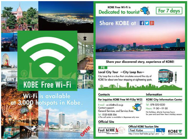 【図2】KOBE Free Wi-Fi カード・英語版（表裏面）