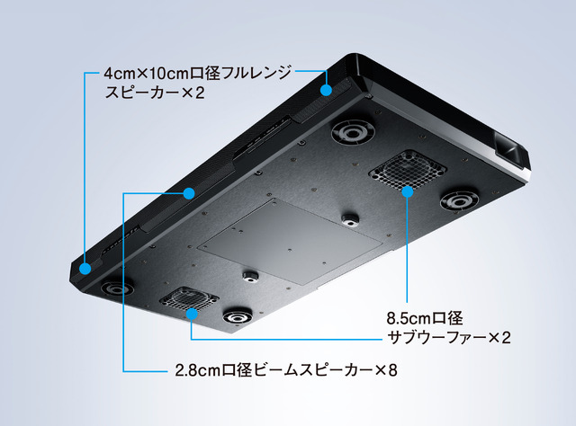 高音質を可能にするスピーカー搭載