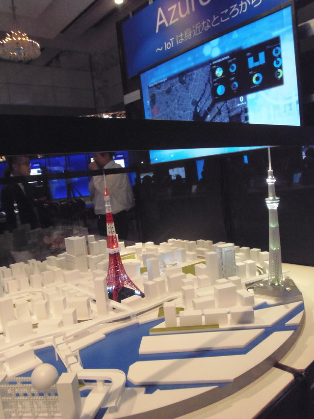 IoTのデモ用につくられた「Azure City」。これは日本マイクロソフトの本社に設置される予定だという