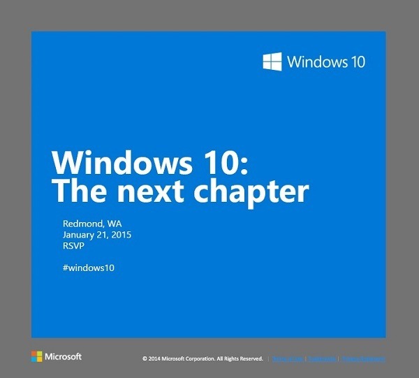 イベントは「Windows 10:The next chapter」と銘打たれて1月21日に開催