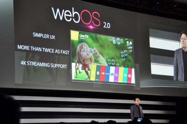 操作性を高め、4K対応としたWebOS 2.0をプラットフォームに採用