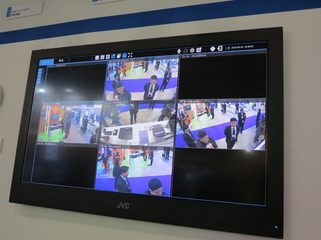 ネットワークビデオレコーダー「VR-X3108」での表示画面