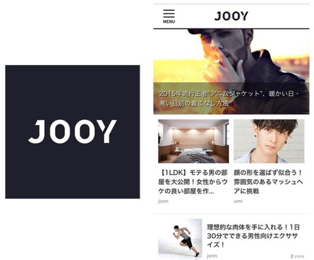 「JOOY」ロゴと画面イメージ