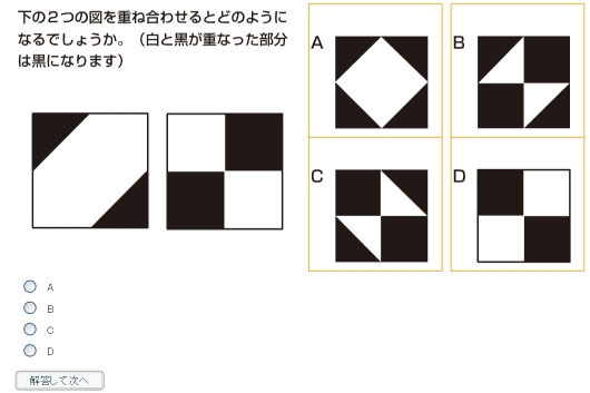 イメージ認識力の例題　答えはB