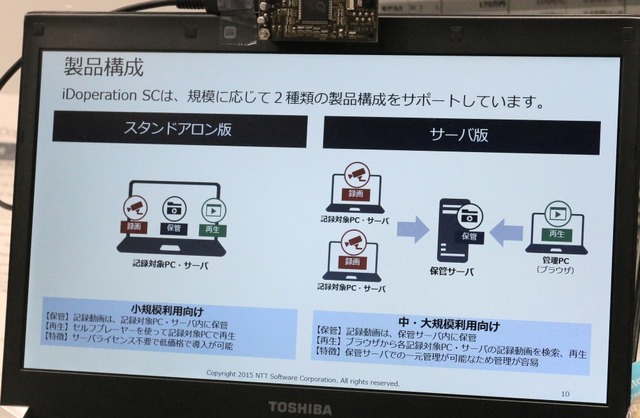 製品構成は、スタンドアロン版とサーバ版が用意されており、導入する事業者の規模により選択する