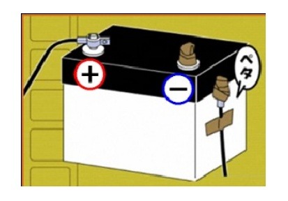 外したターミナルは、バッテリーと接触しないようテープで覆う必要などがある（国交省サイトより）