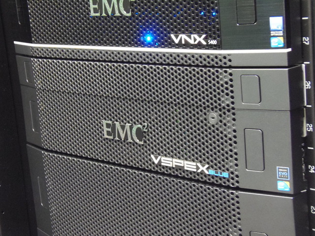 VSPEX BLUEが実稼働しているところ。EMC本社の実証実験環境にて撮影