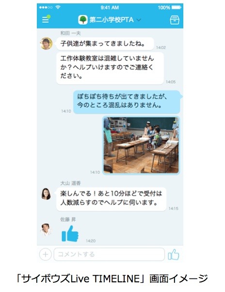 「サイボウズLive TIMELINE」画面イメージ