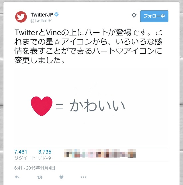 Twitterによるツイート