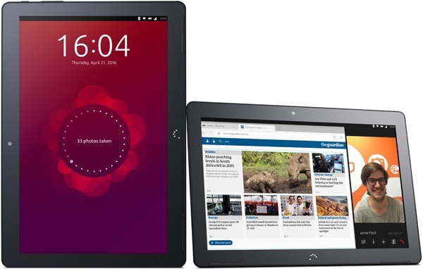 OSにUbuntuを採用した10.1型タブレット「Aquaris M10 Ubuntu Edition」。同OS採用のタブレットは世界初