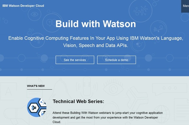 Watson Developer Cloudでは、APIを使った試用が可能