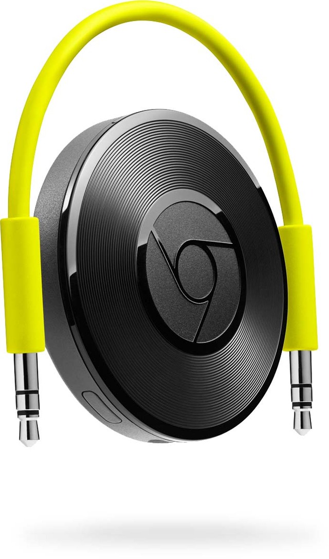 「Chromecast Audio」は、既存のスピーカーに接続してWi-Fiワイヤレススピーカーに変身させる音楽デバイス