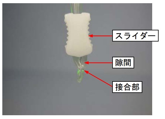 ファスナーに隙間があった