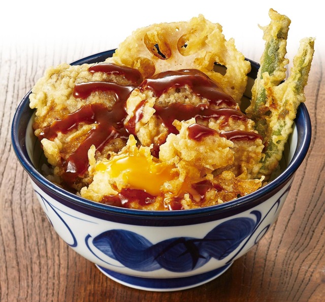 Ｗハンバーグ天丼～BBQソース。730円