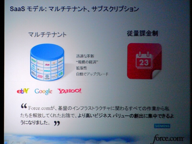 　「SaaSがPaaSに移行し、クラウドコンピュータの時代となる」——。セールスフォース・ドットコムは「Tour de Force Tokyo」を開催し、基調講演にて同社の会長兼CEOマーク・ベニオフ氏が「PaaS」（Platform as a Service）の将来性を語った。