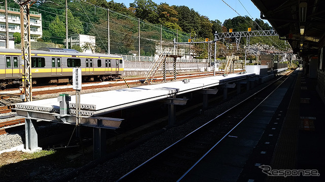 青梅駅の山側に出現した新ホーム