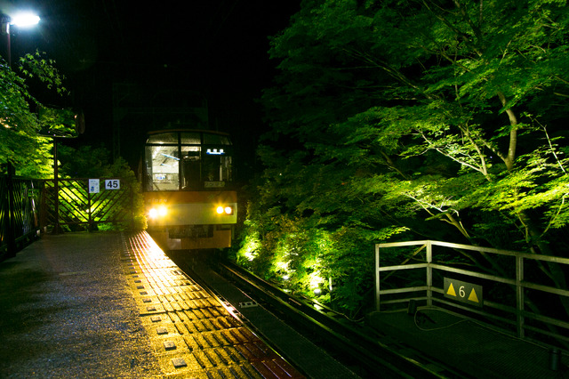 映画のワンシーンに入りこんだような叡電の駅