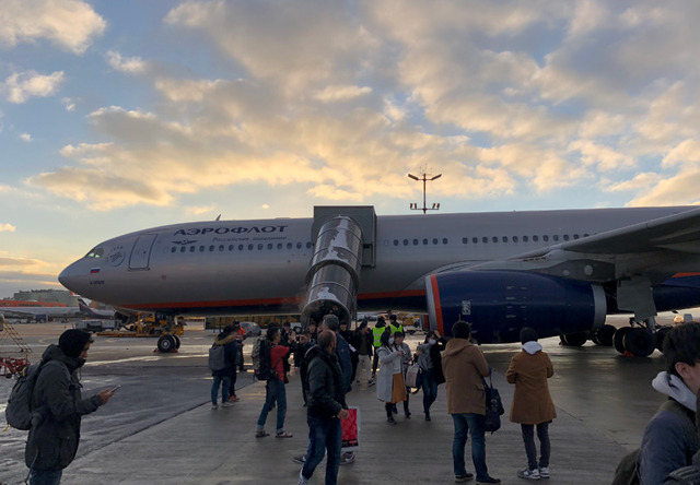 ロシアのモスクワ経由でバルセロナへ向かう道中。アエロフロート航空の機内Wi-Fiサービスを試してみた