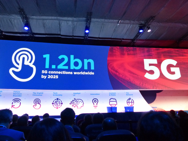 MWCのオープニングイベントにて。2025年までに世界中で12億の5G接続を掲げる