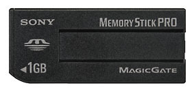 　ソニーは17日、1GバイトのメモリースティックPRO「MSX-1GS」を2005年1月21日に発売する。