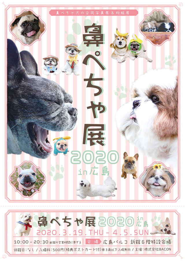 鼻ぺちゃ犬の合同写真展＆物販展「鼻ぺちゃ展 2020 in 広島」