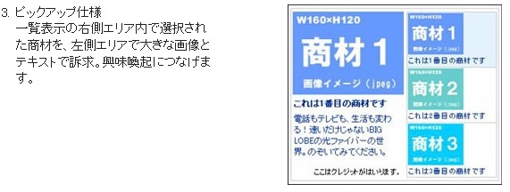 「ピックアップ仕様」の概要