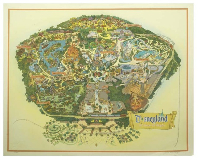 米国ディズニーランド・パーク 45周年記念 マジックマップ リトグラフ校正刷