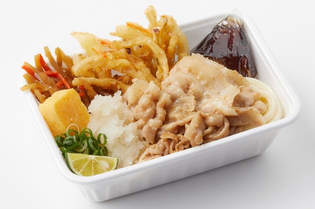 豚の冷しゃぶと定番おかずのうどん弁当