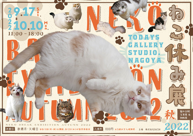「ねこ休み展」秋の新作展が名古屋で17日から開催