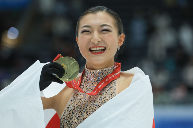 坂本花織 (Photo by Lintao Zhang - International Skating Union/International Skating Union via Getty Images)