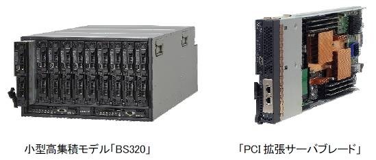 小型高集積モデル「BS320」とPCI拡張サーバブレード