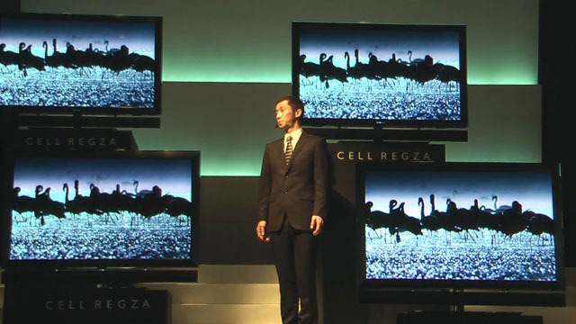 「CEATEC JAPAN 2009」で展示された「CELL REGZA 55X1」の様子