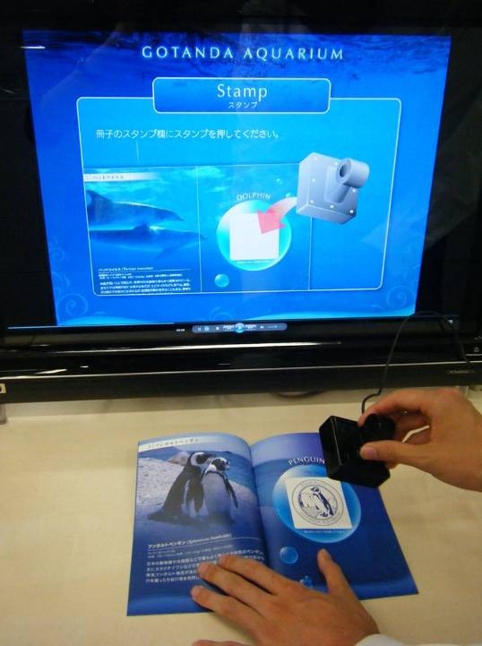 スタンプ帳にスタンプするとともに、映像表示も可能