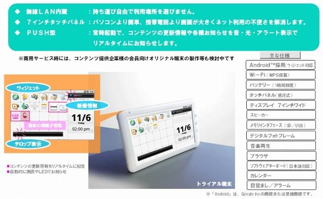 トライアル対応端末−「光iフレーム（仮称）」について