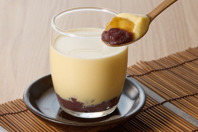 朱毬小豆あん入り自家製 なめらかプリン