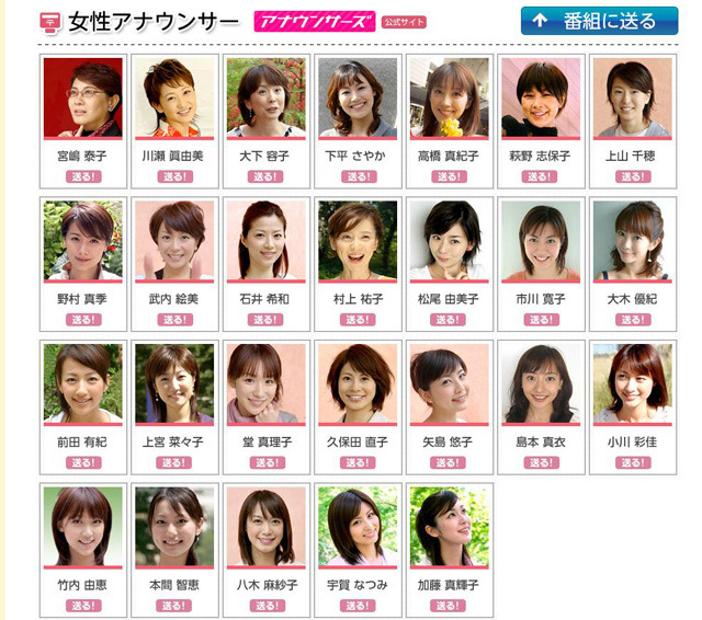 女子アナは26名