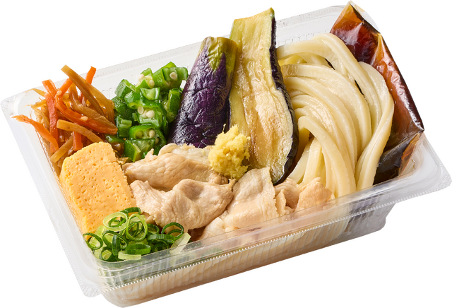 『揚げ茄子と豚しゃぶうどん弁当』