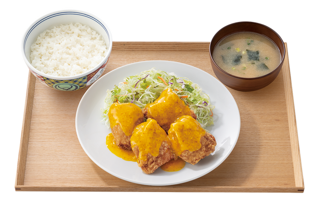 ハニーマスタードから揚げ定食　854円