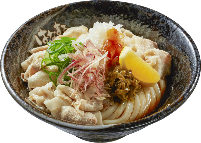3種薬味で食べる 青唐入り豚しゃぶうどん (中)930円