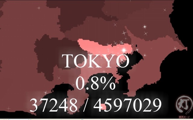（2-3）東京都のブロードバンド回線加入者数に対するFirefox 3.6のダウンロード割合（25日20時現在）