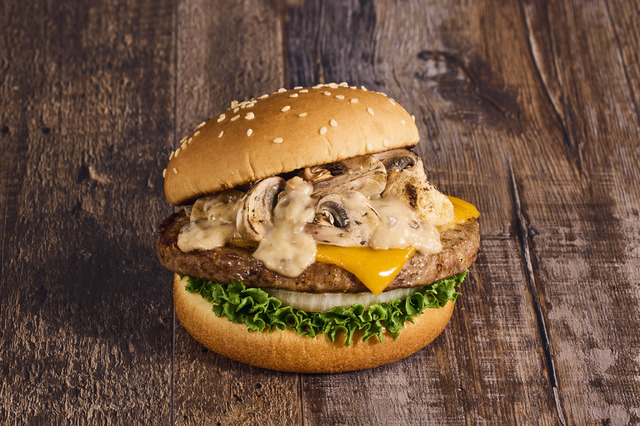 マッシュルームチーズバーガー（ポルチーニクリームソース）