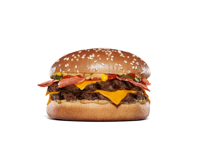 Bセット『フレームスモーク ベーコンダブルチーズバーガー』　セット1,190円