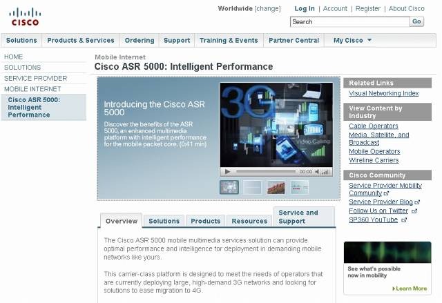 「Cisco ASR 5000」解説サイト（画像）