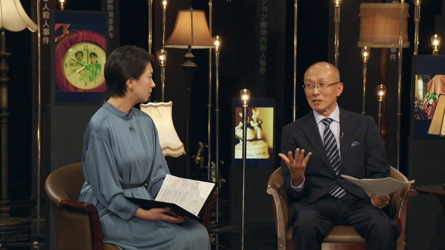 「名古屋市西区主婦殺害事件」被害者の夫・高羽さんがスタジオで語る様子（C）NHK