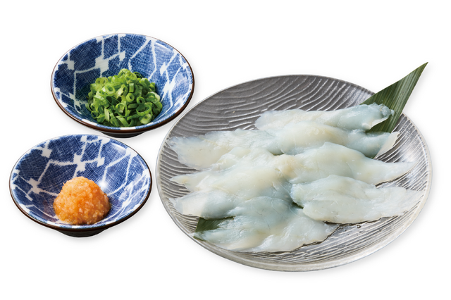 ふぐしゃぶ（北海道産 真ふぐ）1人前1,000円（税込1,100円）