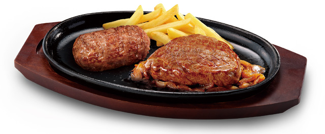 ブロンコおじさんのこだわり炭焼きがんこハンバーグ&炭焼き国産やわらかヒレステーキ（税込 3,718円）