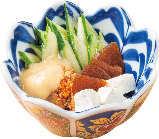 白みそで愉しむ、奈良漬けとクリームチーズのあん肝小鉢（税込 319円）