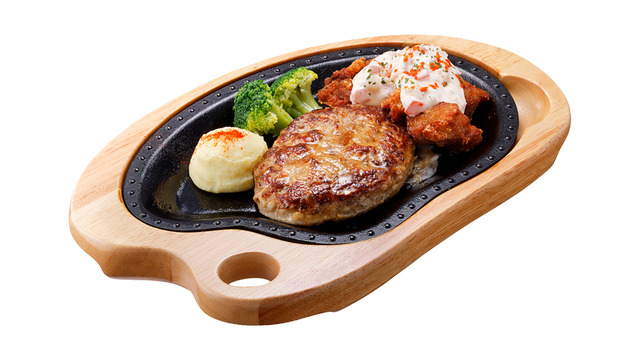 タルタルザンギ&ハンバーグステーキ（Mサイズ：1,500円）